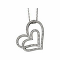 14K White Gold 1/2 CTW Diamond Heart Necklace